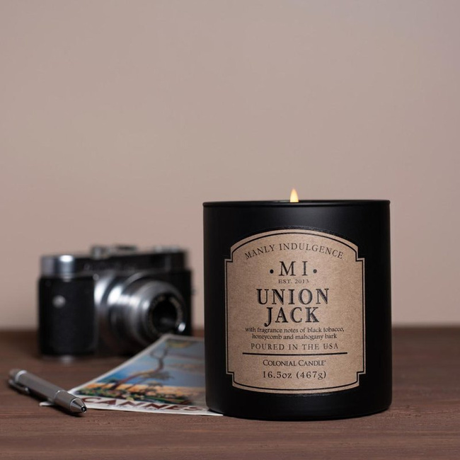 Vela perfumada de soja para hombre Colonial Candle - Union Jack