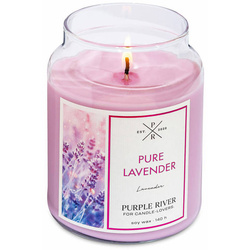 Candela di soia profumata in vetro Purple River 623 g - Pure Lavender