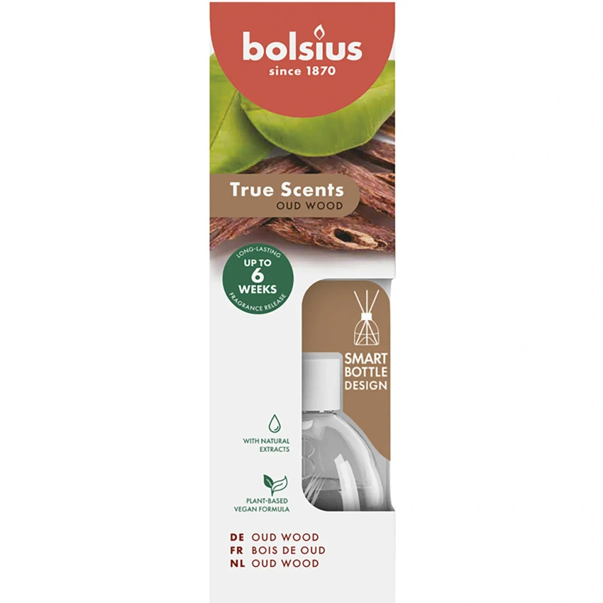 Bolsius True Scents diffuseur de parfum 60 ml - Bois de Oud
