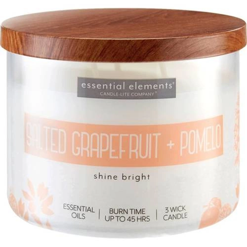 Soja geurkaars met essentiële oliën Candle-lite Essential Elements 418 g - Salted Grapefruit Pomelo