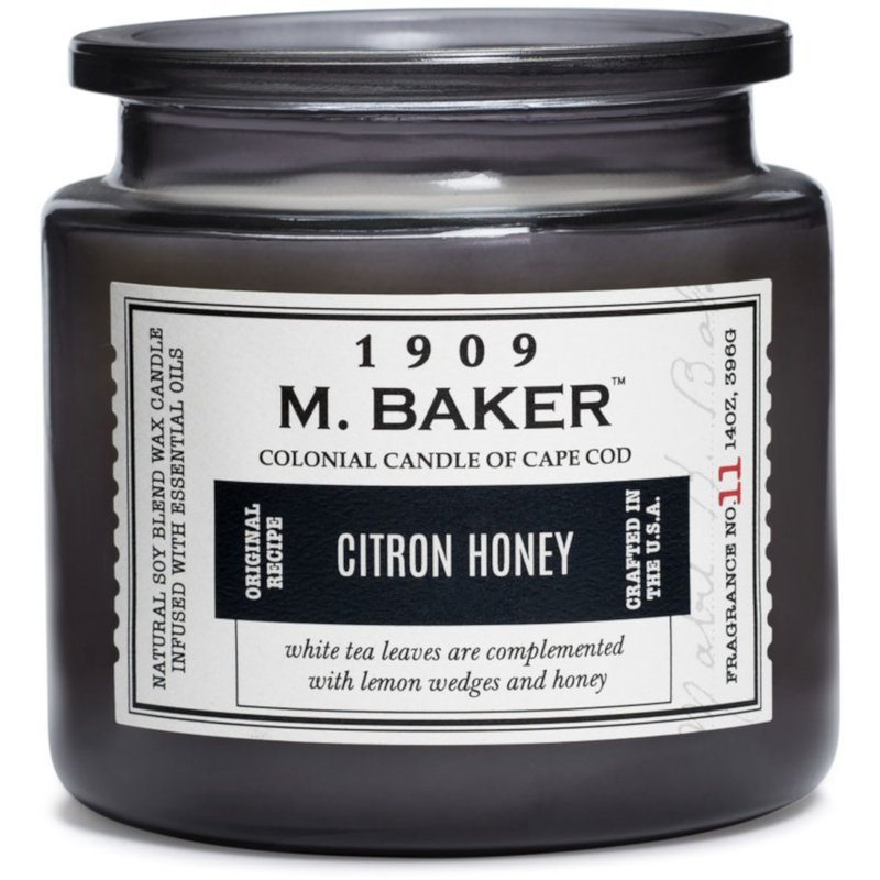 Colonial Candle M Baker large soy scented candle apothecary jar 14 oz 396 g - Citron Honey
