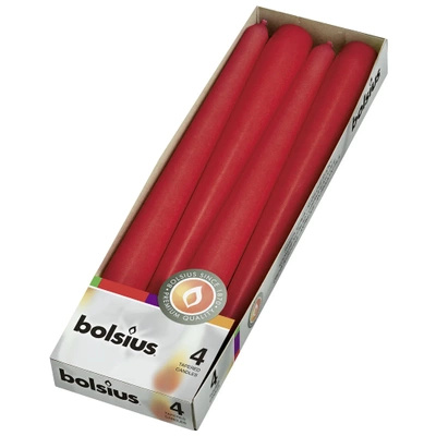 Bolsius velas de pincho 245/24 mm 4 uds - Rojo