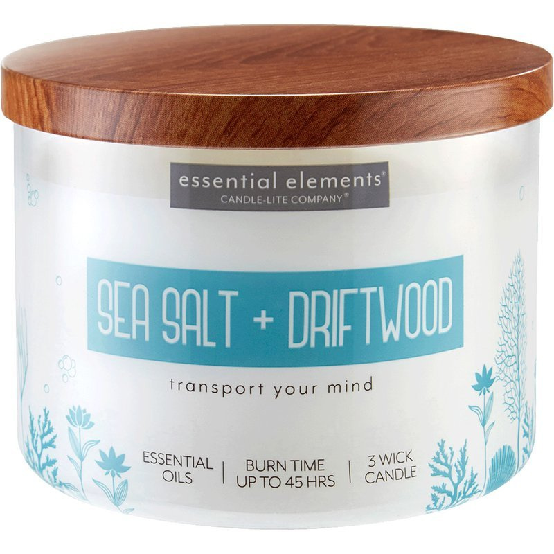 Scented candle soy with essential oils Candle-lite Essential Elements 418 g - Sea Salt Driftwood