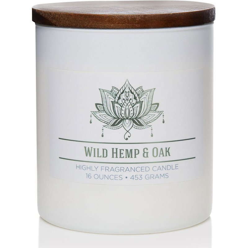 Colonial Candle Wellness large scented jar candle soy blend 16 oz 453 g - Wild Hemp & Oak
