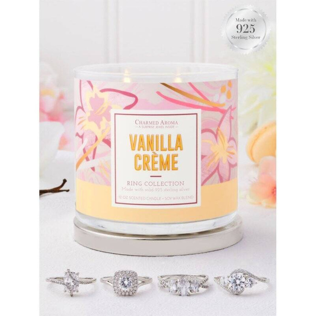 Šperková sviečka Charmed Aroma vanilka 12 oz 340 g prsteň - Vanilla Creme