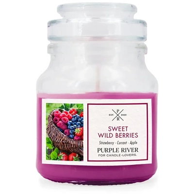 Bougie parfumée de soja en verre Purple River 623 g - Sweet Wild Berries