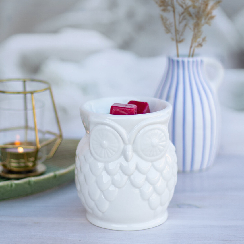 Geurbrander Owl Wit keramiek uil