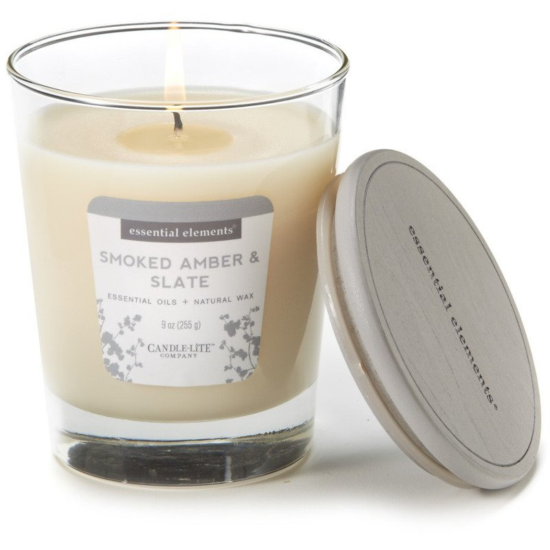 Natuurlijk geurkaars met essentiële oliën Candle-lite Essential Elements - Smoked Amber Slate