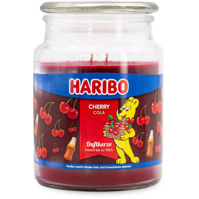 Haribo świeca zapachowa w szkle 510 g - Cherry Cola