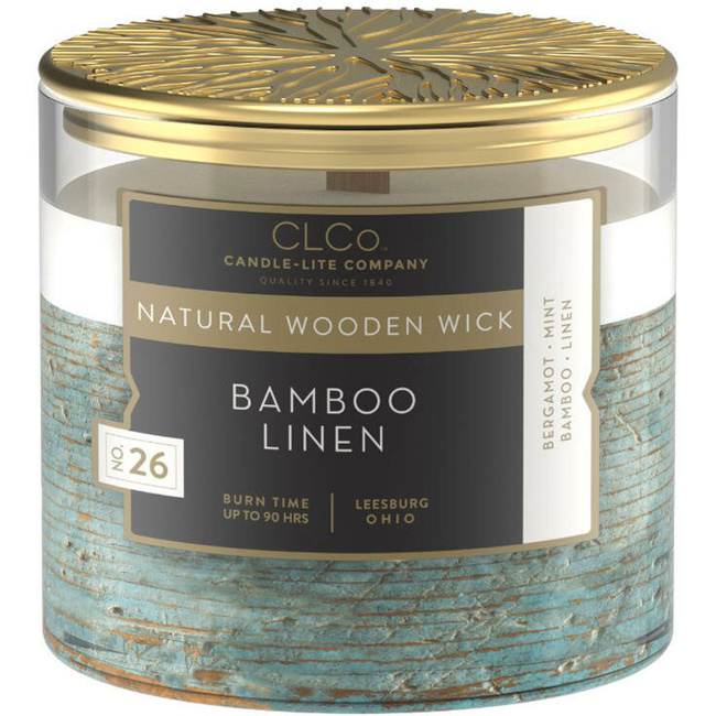 Vela perfumada mecha madera Candle-lite CLCo 396 g - No. 26 Bamboo Linen
