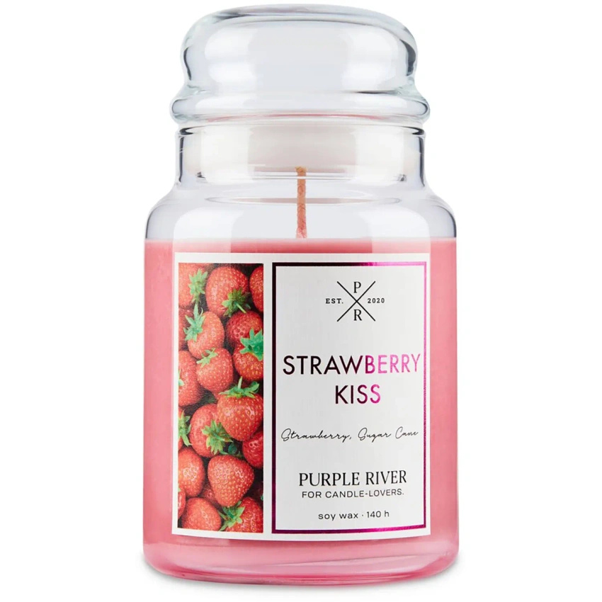 Vela de soja perfumada Strawberry Kiss Purple River 623 g