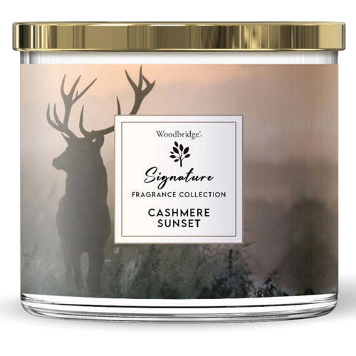 Woodbridge Signature Collection large 3-wick scented candle in glass 410 g - Cashmere Sunset