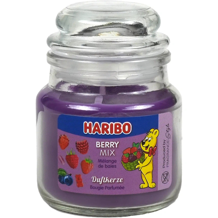 Haribo mała świeca zapachowa w szkle 85 g - Berry Mix