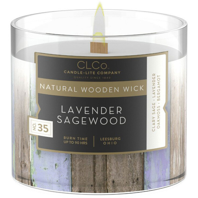 Bougie parfumée mèche bois Candle-lite CLCo 396 g - No. 35 Lavender Sagewood