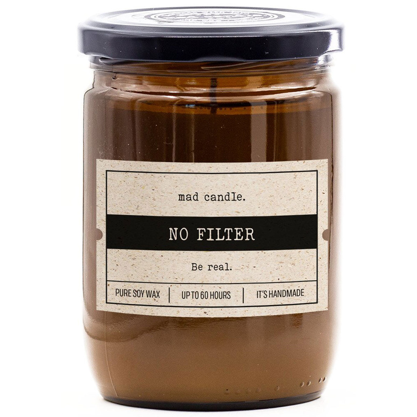 Gift candle soy scented Mad Candle 360 g - No Filter