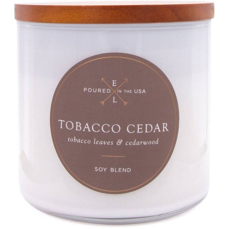 Sojowa świeca zapachowa drewniany knot 368 g Colonial Candle - Tobacco Cedar