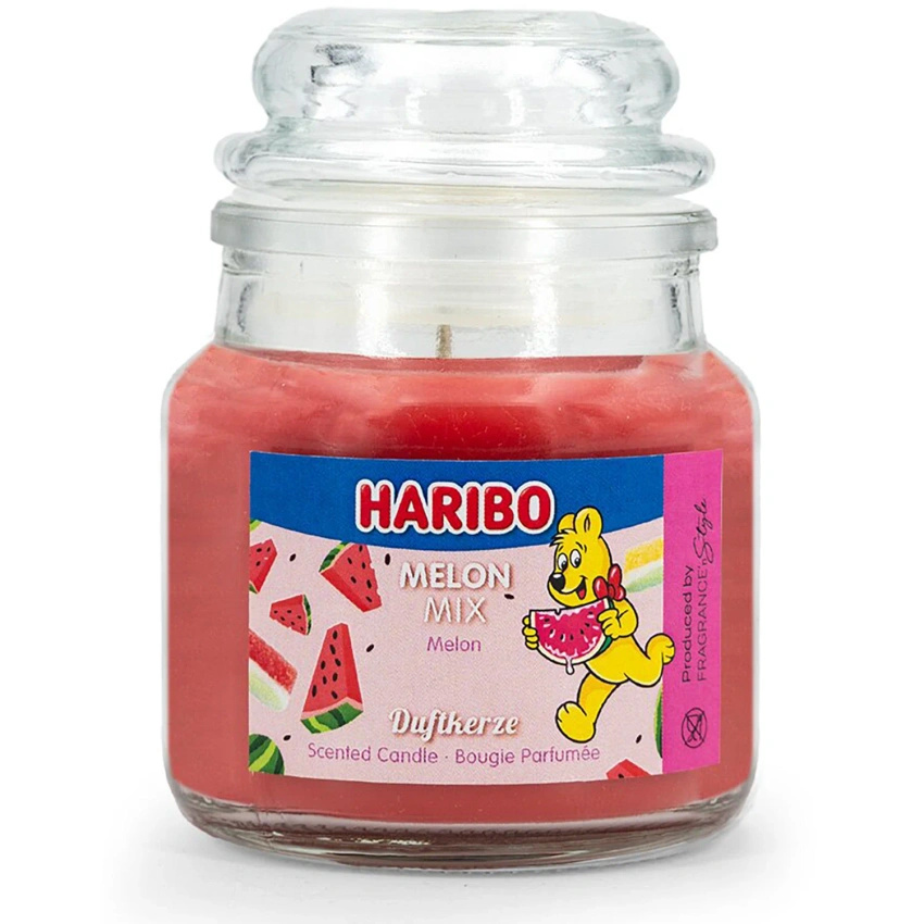 Haribo kleine geurkaars in glas 85 g - Melon Mix