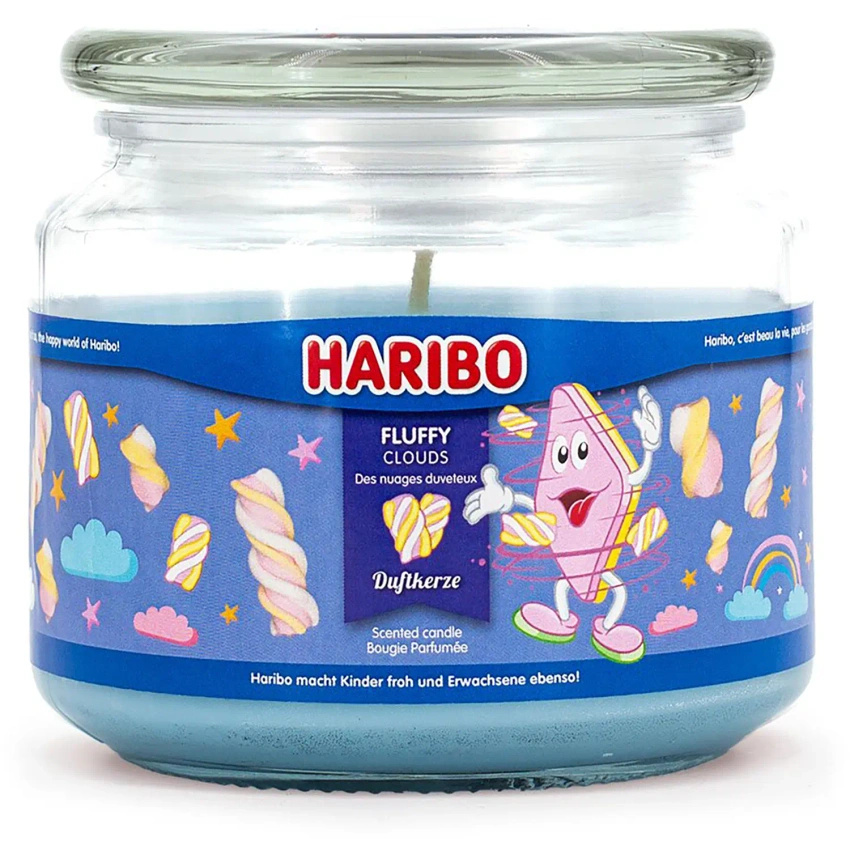 Haribo bougie parfumée en verre 300 g - Fluffy Clouds
