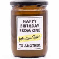 Świeca na prezent sojowa zapachowa Mad Candle 360 g - Happy Birthday From One Fabulous Bitch To Another