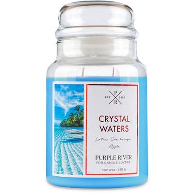 Soy scented candle in glass Purple River 623 g - Crystal Waters