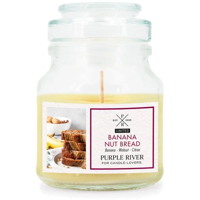 Soy scented candle in glass Purple River 113 g - Banana Nut Bread