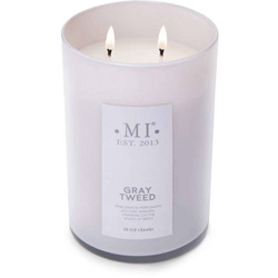 Colonial Candle Verfijnde Soja-geurkaars voor heren in glas 22 oz 623 g - Grijze Tweed