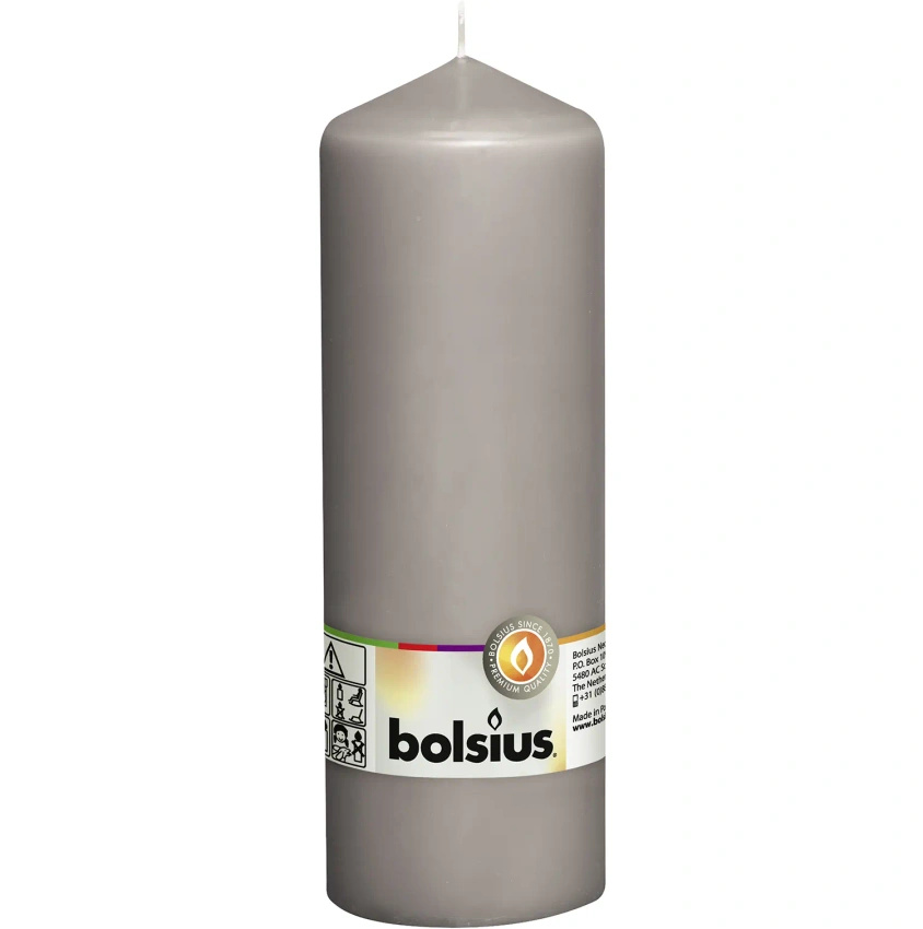 Bolsius vela tocón 200/68 mm - Gris