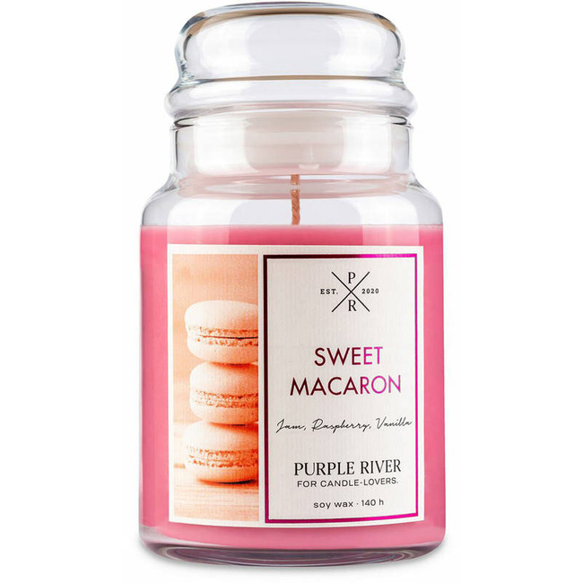 Sójová vonná sviečka Sweet Macaron Purple River 623 g