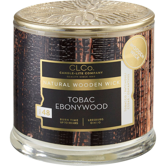 Świeca zapachowa drewniany knot Candle-lite CLCo 396 g - No. 48 Tobac Ebonywood