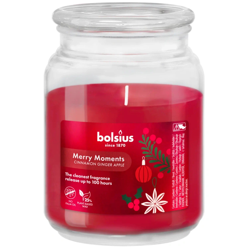 Bolsius True Glow Vela perfumada de Navidad 135/100 mm Merry Moments