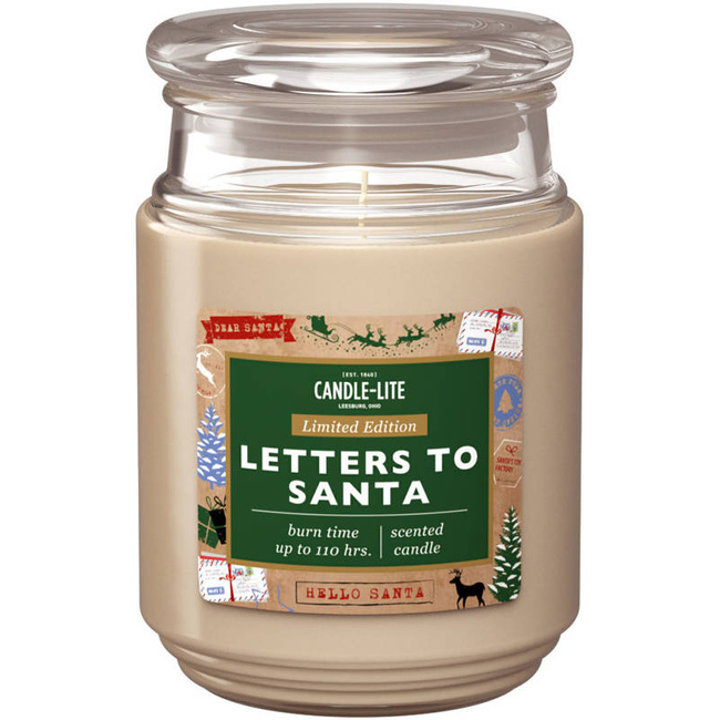 Bougie parfumée de noel naturelle Candle-lite Everyday 510 g - Letters To Santa