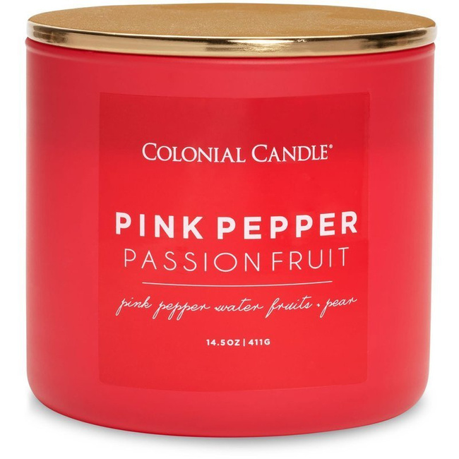 Colonial Candle Pop Of Color ароматическая соевая свеча в стекле 3 фитиля 14,5 унций 411 г - Pink Pepper Passionfruit (Розовый перец Маракуйя)