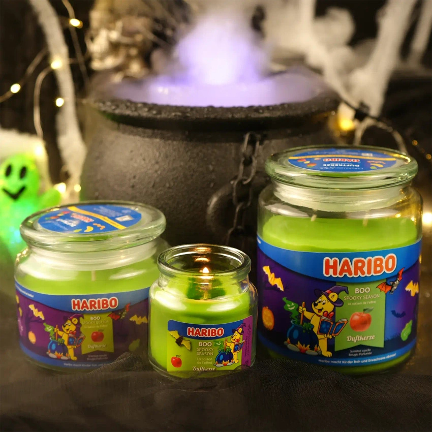 Haribo kleine geurkaars in glas 85 g - Boo Halloween 