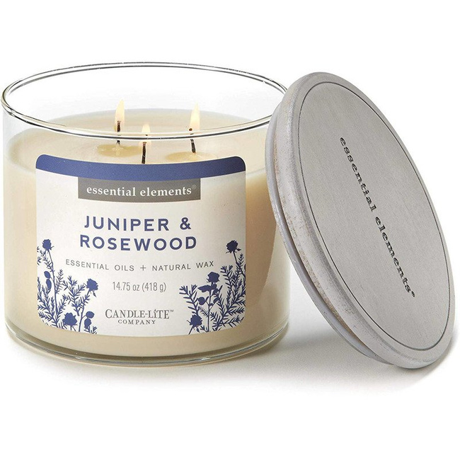 Naturel bougie parfumée aux huiles essentielles Candle-lite Essential Elements - Juniper Rosewood