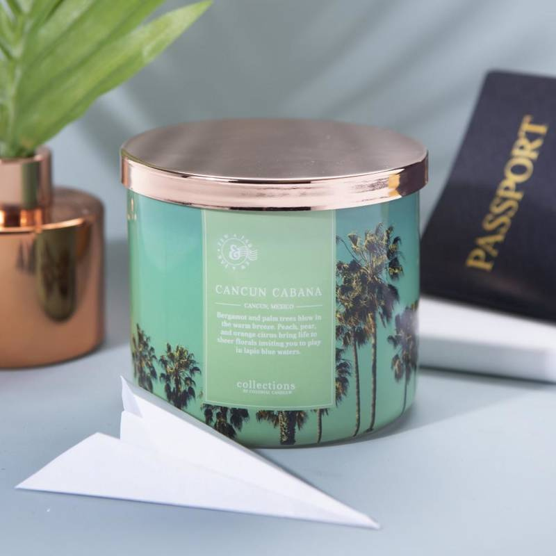 Vela perfumada de soja Colonial Candle Travel - Cancún Cabana