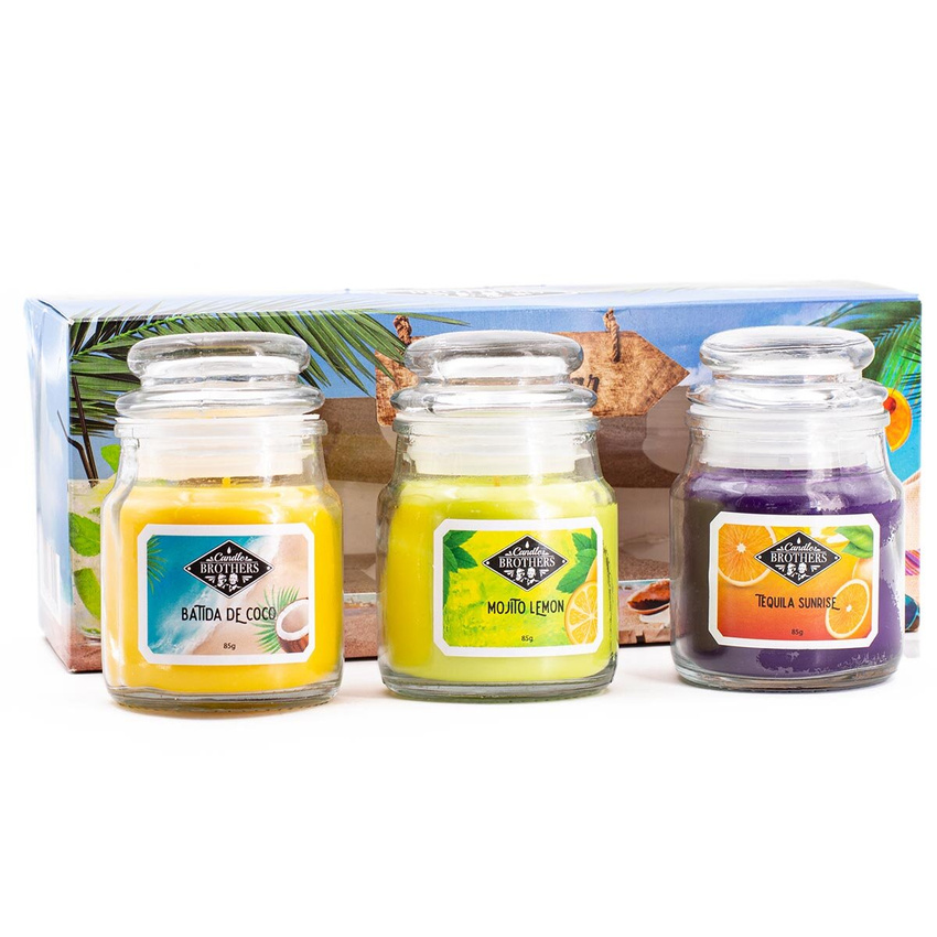 Juego de velas perfumadas de soja tres piezas 85 g Candle Brothers - Beach Bar