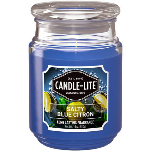 Candle-lite Everyday large scented candle in a glass jar 18 oz 510 g - Salty Blue Citron 